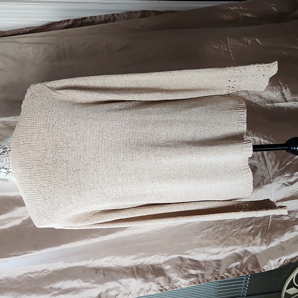 🎊HP🎊 Marie Claire Boho Crochet Hollow Out Breathable Knit Light Weight Sweater - Picture 4 of 12